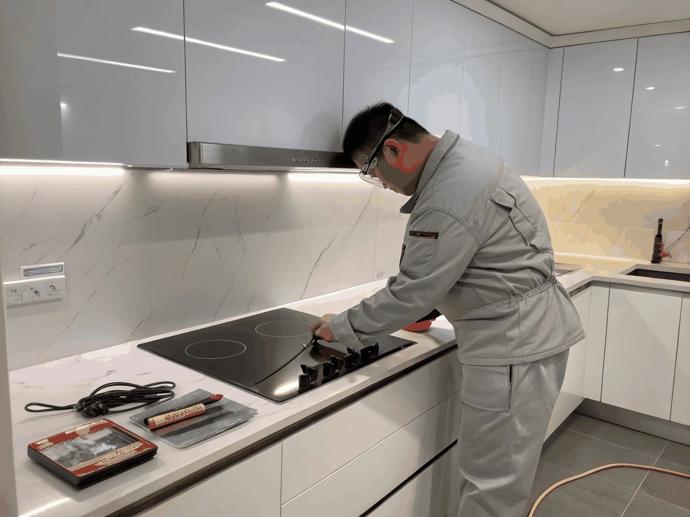 KitchenAid glass ceramic cooktop and gas burner servicing