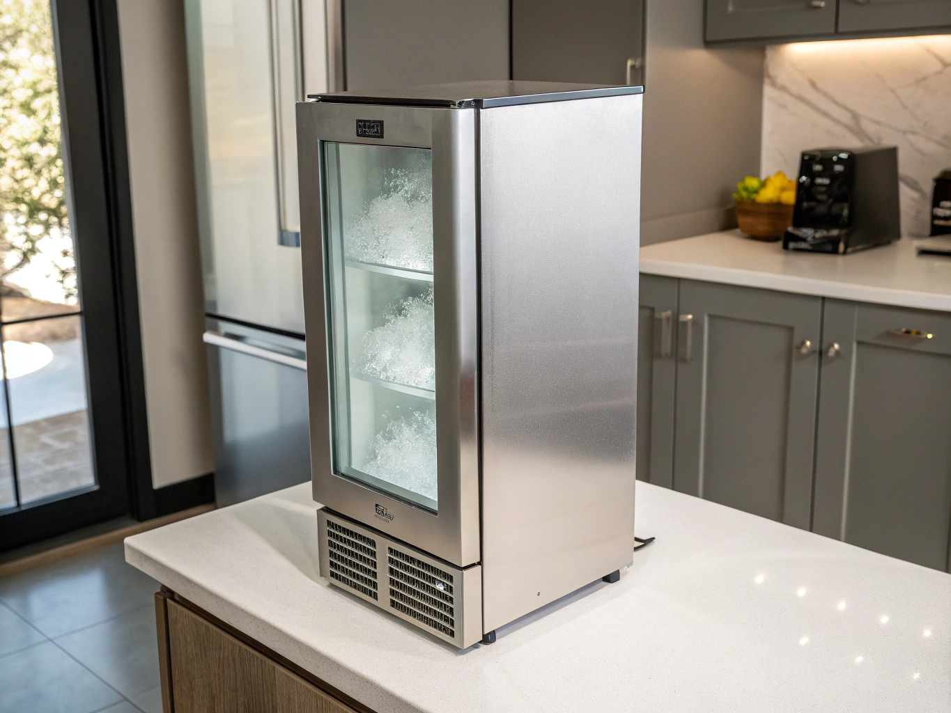Built-in luxury clear ice maker stainless steel finish