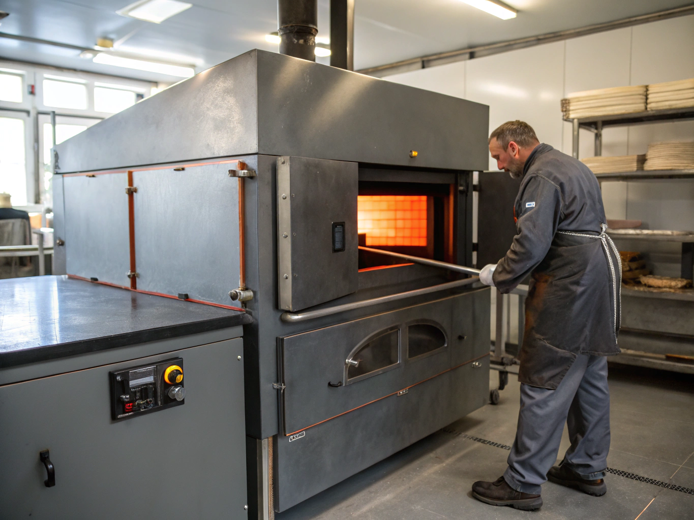 Interior of an oven with heating elements being inspected for uneven cooking repair