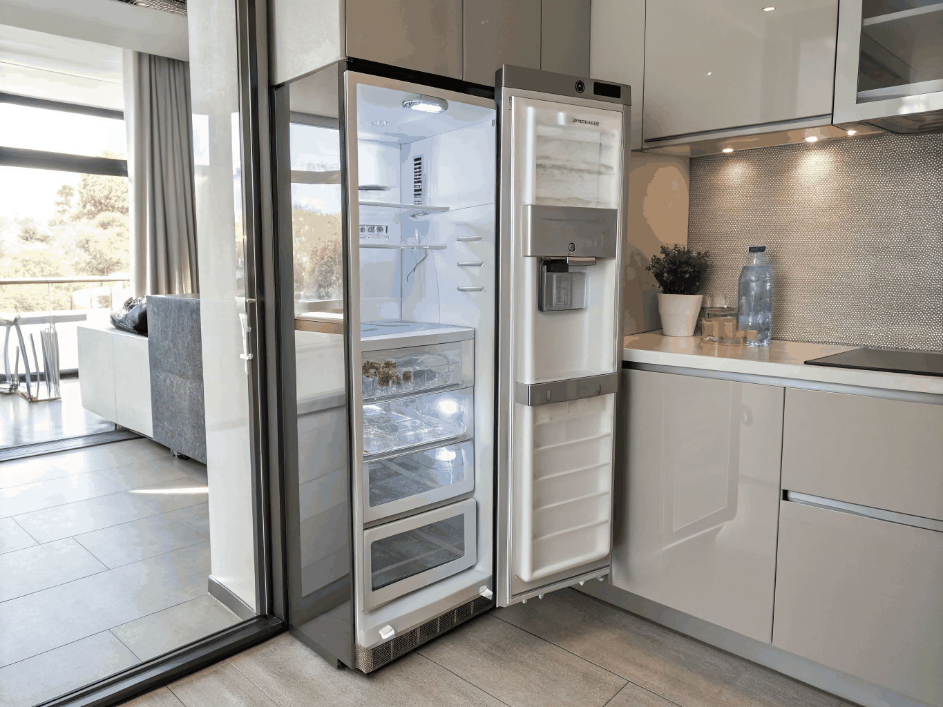 Sub-Zero stainless steel built-in French door refrigerator